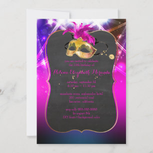 Invitation PixDezines Luminaires Masquerade/Quince/Laser