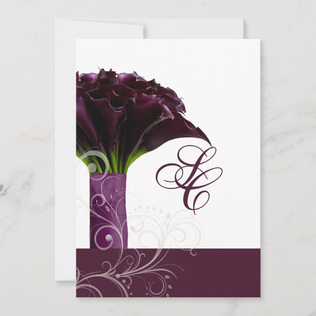 Invitation PixDezines lys calla violet/do-it-yourself (Devant)