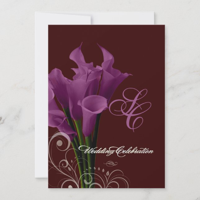 Invitation PixDezines lys calla violet/do-it-yourself (Devant)