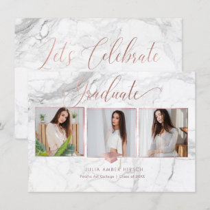 Invitation PixDezines Marble Faux Rose Gold 2018