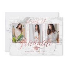 PixDezines Marble Faux Rose Gold Graduation