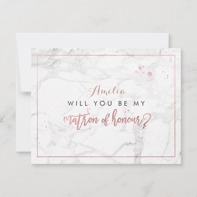 Invitation PixDezines Marbre / Faux Rose Gold Serez-vous. (Devant)