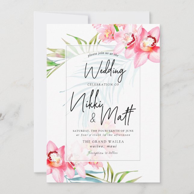Invitation PixDezines, Mariage tropical (Devant)