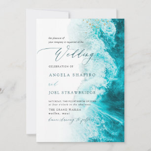 Invitation PixDezines Marine Waves Shoreline Beach Wedding