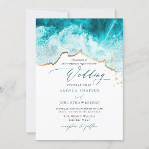 Invitation PixDezines Marine Waves Shoreline Beach Wedding