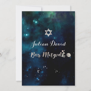 Invitation PixDezines Midnight Sky Bar Mitzvah ✡