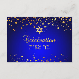 Invitation PixDezines Mitzvah Celebration, Faux Gold Confetti