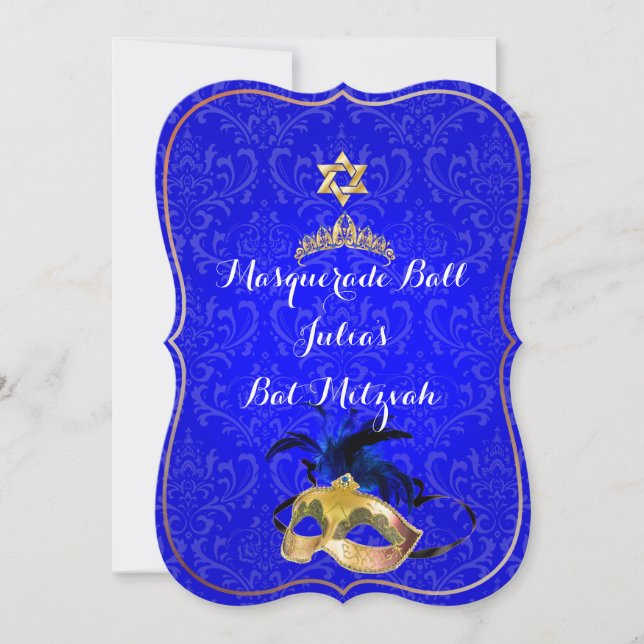 Invitation PixDezines Mitzvah Masquerade/do-it-yourself coule (Devant)