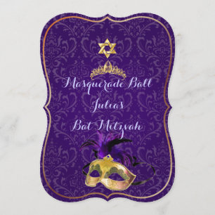Invitation PixDezines Mitzvah Masquerade/DO-IT-YOURSELF coule