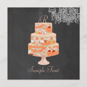 Invitation PixDezines monogramme de gâteau floral alice