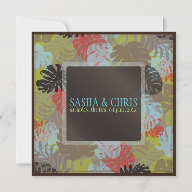 Invitation PixDezines Monstera, Foliage Tropical/do-it-yourse (Devant)