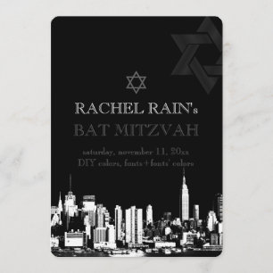 Invitation PixDezines NYC bar/bat mitzvah urbain