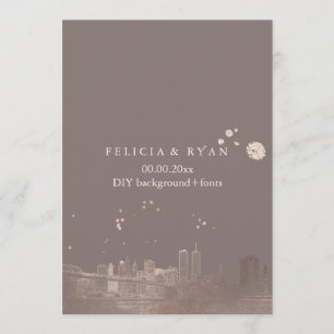 Invitation PixDezines NYC Skyline/Rose Gold/DO-IT-YOURSELF Ba