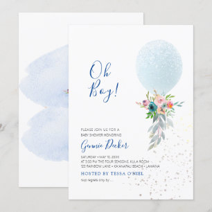 Invitation PixDezines Oh Boy Balloon Baby shower