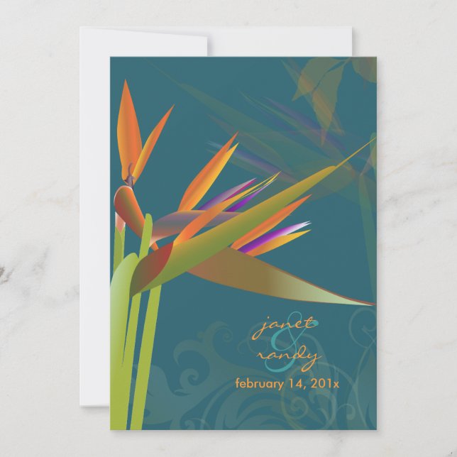 Invitation PixDezines OISEAU DE PARADISE/DO-IT-YOURSELF coule (Devant)