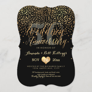 Invitation PixDezines or ébloui/50e anniversaire de Mariage