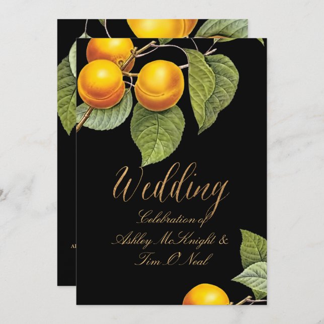 Invitation PixDezines Orchard/Peches/Redoute (Devant / Derrière)