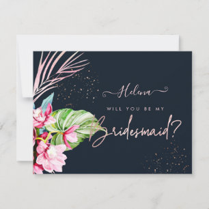 Invitation PixDezines Orchid Isle Demande demoiselle d'honneu
