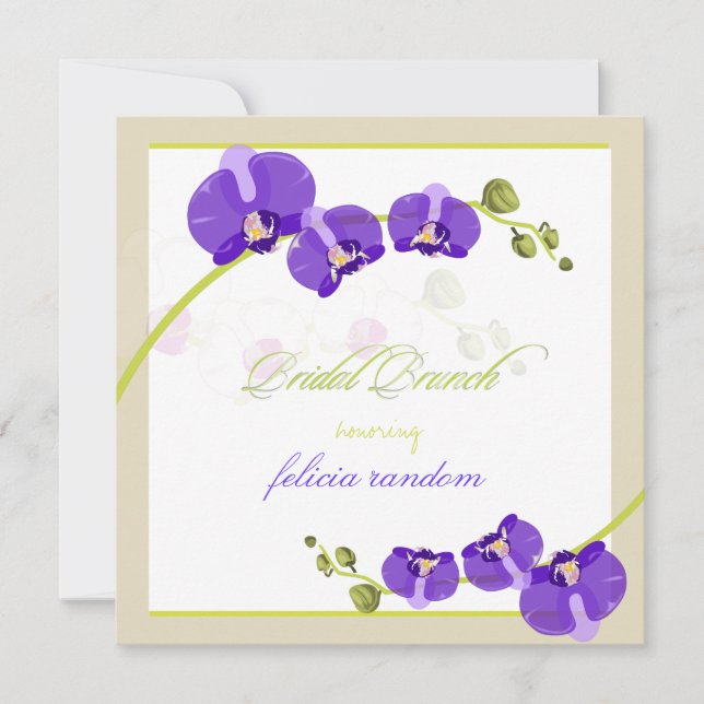 Invitation PixDezines orchidée violette/mariée/arrière - plan (Devant)