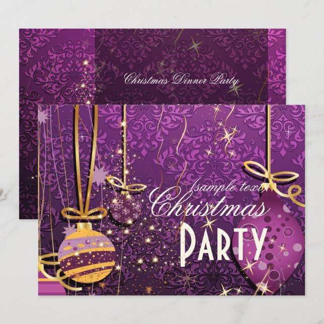 Invitation PixDezines ORNAMENTS+ARBRE DE NOËL ÉPARGNANT/DO-IT (Devant / Derrière)