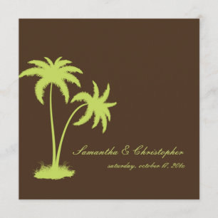 Invitation PixDezines Palmiers jumeaux, Chocolat+Kiwi