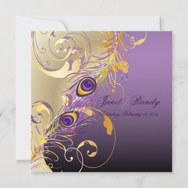 Invitation PixDezines paon pizzazz filigree+swirls/DO-IT-YOUR (Devant)