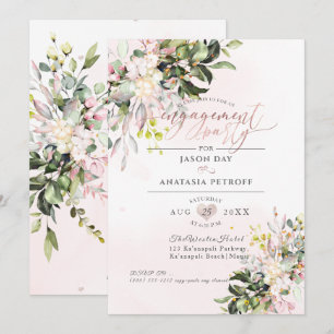 Invitation PixDezines Parti Engagement Blush Gum Eucalyptus