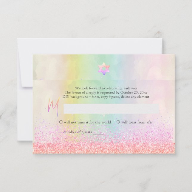 Invitation PixDezines Parties scintillant Coton Candy Bat mit (Devant)