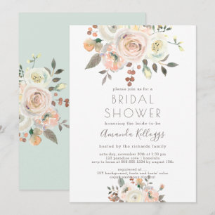 Invitation PixDezines Peaches+Cream Bridal Shower Aquarelle