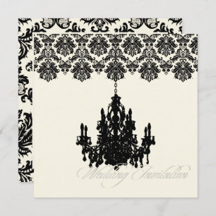 Invitation PixDezines Piqué Damask + Chandelier