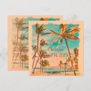 Invitation PixDezines PLAGE HAWAIIAN VINTAGE/TURQUOISE/DO-IT-