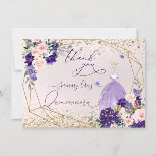 Invitation PixDezines Quinceanera Robe pourpre Dusty