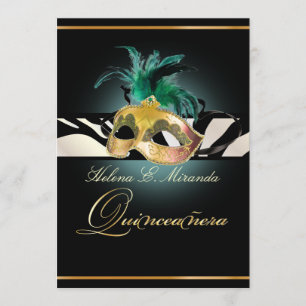 Invitation PixDezines Quincenera/Zèbre turquoise/DO-IT-YOURSE