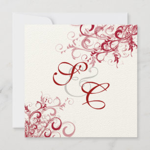 Invitation PixDezines Red Swirls/ARRIÈRE - PLAN DO-IT-YOURSEL