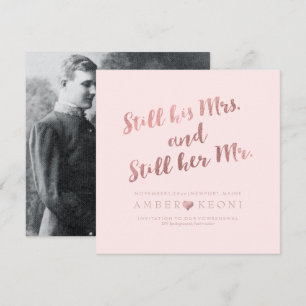 Invitation PixDezines Renouvellement de Vœux/Faux Or Rose/DIY