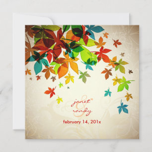 Invitation PixDezines Retro Maple Feuilles/mariage de automne