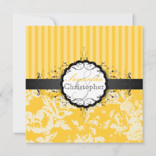 Invitation PixDezines Rose victorien+Stripes/DO-IT-YOURSELF C