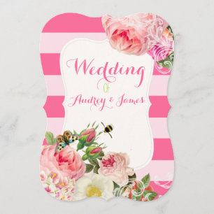 Invitation PixDezines roses/pivoines/primrose vintages
