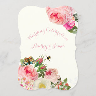 Invitation PixDezines roses victoriens/pivoines