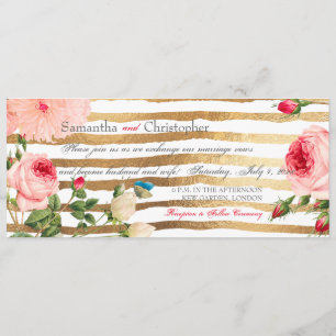 Invitation PixDezines Roses Vintages+Pies/Stripes