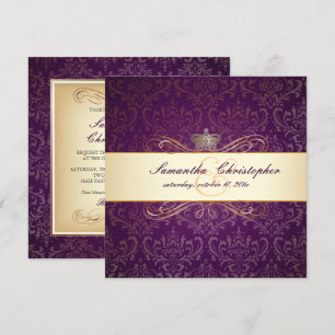 Invitation PixDezines Rossi Damask, Champagne+prum