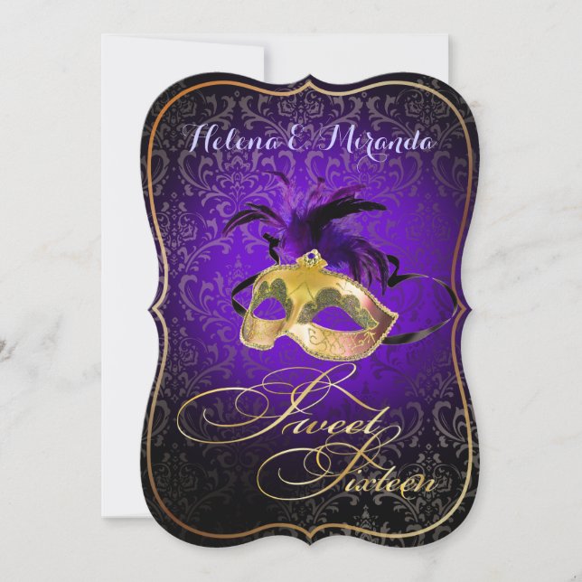 Invitation PixDezines Rossi Sweet 16 Masquerade/DO-IT-YOURSEL (Devant)