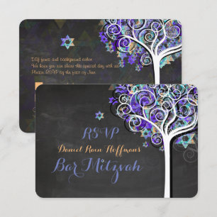 Invitation PixDezines rsvp arbre de vie Bat mitzvah