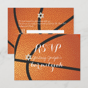 Invitation PixDezines RSVP Basketball Bar Mitzvah ✡