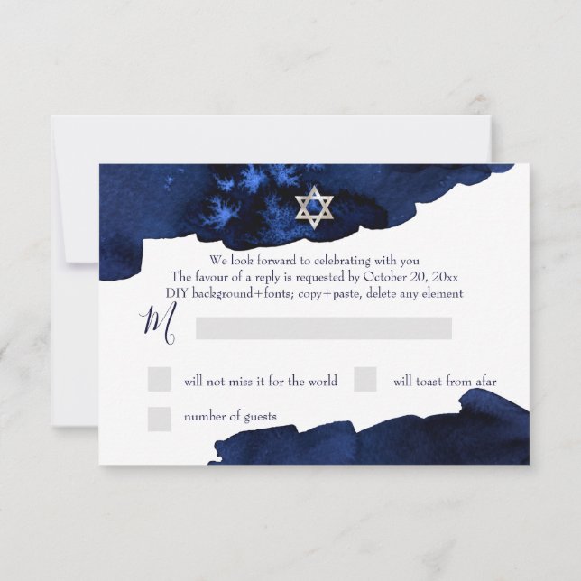 Invitation PixDezines RSVP Midnight Sky Bar Mitzvah ✡ (Dos)