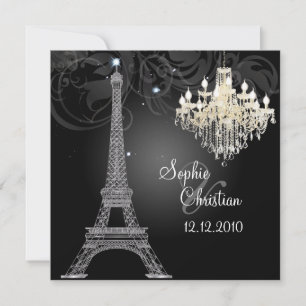 Invitation PixDezines SILVER EIFFEL+LUSTRE CRYSTAL