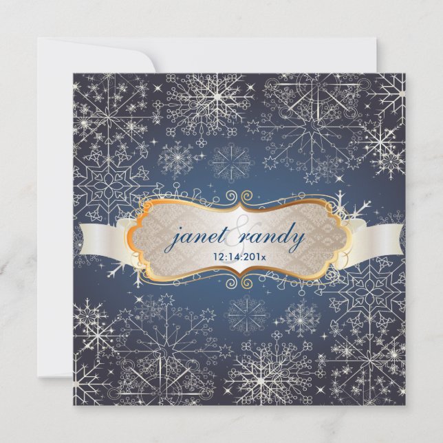 Invitation PixDezines Snowflakes, Événements d'hiver (Devant)