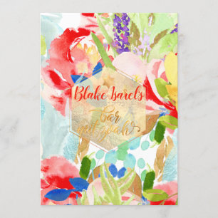 Invitation PixDezines Spring Watercolor Flowers Bar Mitzvah
