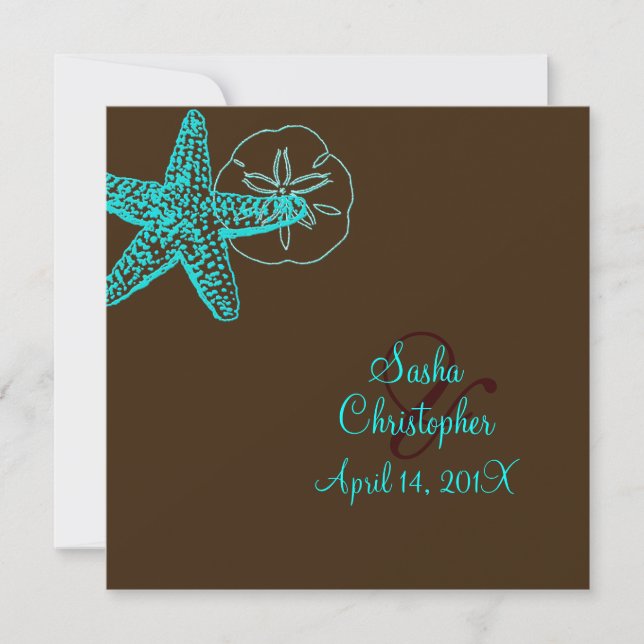 Invitation PixDezines Starfish/Beach Wedding/DO-IT-YOURSELF c (Devant)