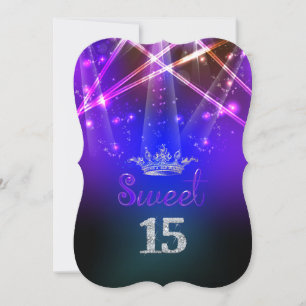Invitation PixDezines Sweet 15, Luminaires Laser/Nil